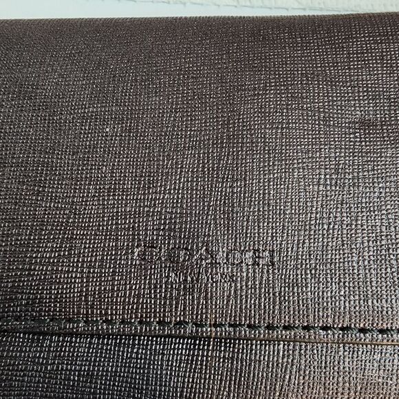 Coach Black Envelope Clutch Leather Wallet Snap Closure Zipper Pocket Vtg w/COA - Picture 4 of 14